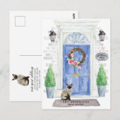 Siamese Cat Moving Announcement Briefkaart (Voorkant / Achterkant)