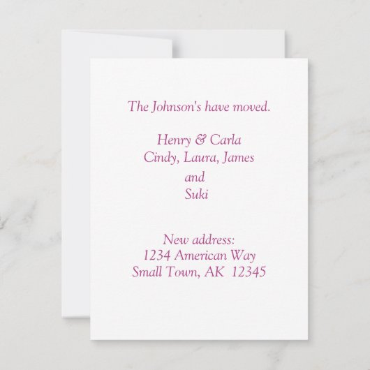 Siamese Cat New Address Notice Kaart Notitiekaartje (Achterkant)