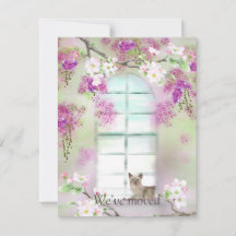 Siamese Cat New Address Notice Kaart