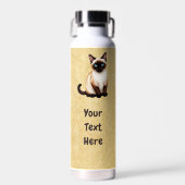 Siamese Cat On Old Paper Waterfles (Voorkant)