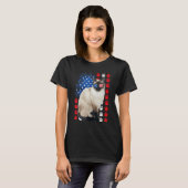 Siamese Cat Paws USA Flag Indepedence Day 4th Of J T-shirt (Voorkant volledig)