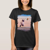 Siamese Cat Playing Beach Volleyball T-shirt (Voorkant)