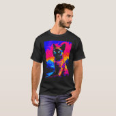 Siamese Cat Pop Art T-shirt (Voorkant volledig)
