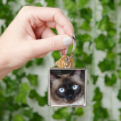 Siamese Cat Portrait Sleutelhanger (Hand)