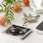 Siamese Cat Portrait Sleutelhanger (Zijkant)