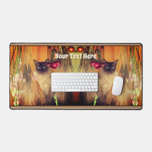 Siamese Cat Posing Personalized Bureaumat (Keyboard & Muis)