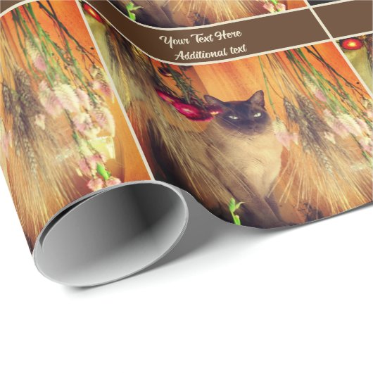Siamese Cat Posing Personalized Cadeaupapier (Rol Hoek)