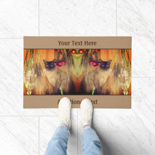 Siamese Cat Posing Personalized Deurmat