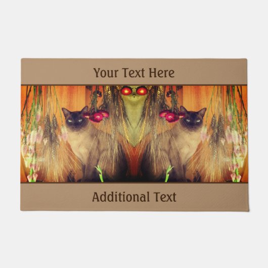 Siamese Cat Posing Personalized Deurmat (Voorkant)
