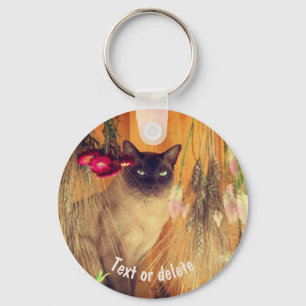 Siamese Cat Posing Personalized Sleutelhanger