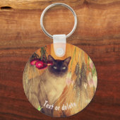 Siamese Cat Posing Personalized Sleutelhanger (Achterkant)