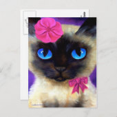 Siamese Cat Post Card - 155 Charming Briefkaart (Voorkant / Achterkant)