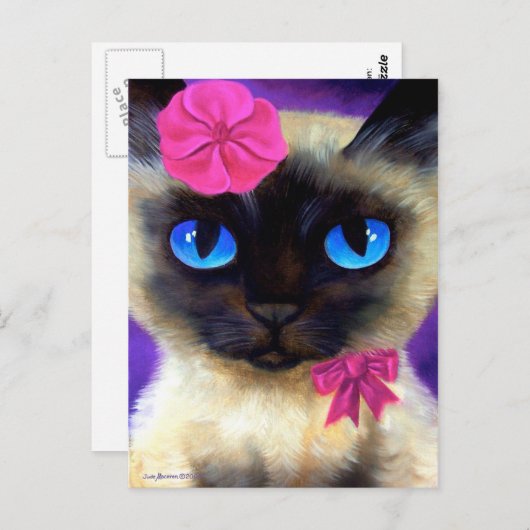 Siamese Cat Post Card - 155 Charming Briefkaart (Voorkant / Achterkant)
