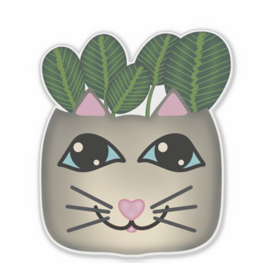 Siamese Cat Prayer Plant Planter Sticker (Voorkant)