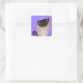 Siamese Cat Princess Vierkante Sticker (Tas)