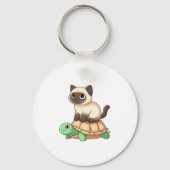 Siamese cat rides turtle Copy Sleutelhanger (Voorkant)