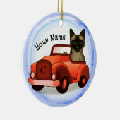 Siamese Cat Rijdende Auto ornament (Rechts)