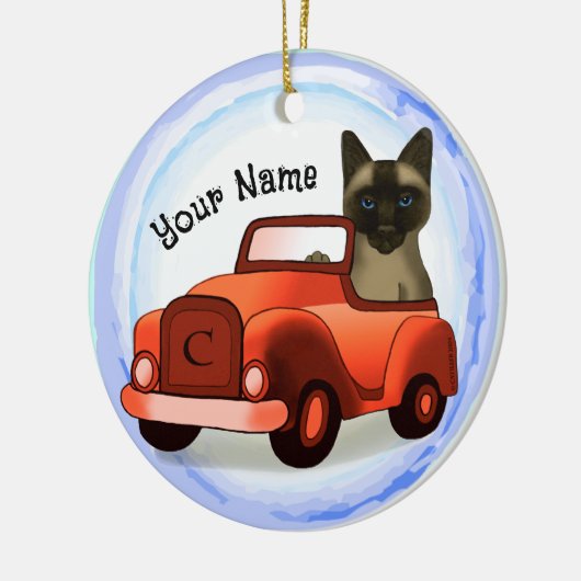 Siamese Cat Rijdende Auto ornament (Links)