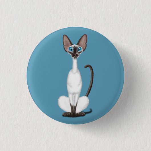 Siamese Cat Ronde Button 3,2 Cm (Voorkant)
