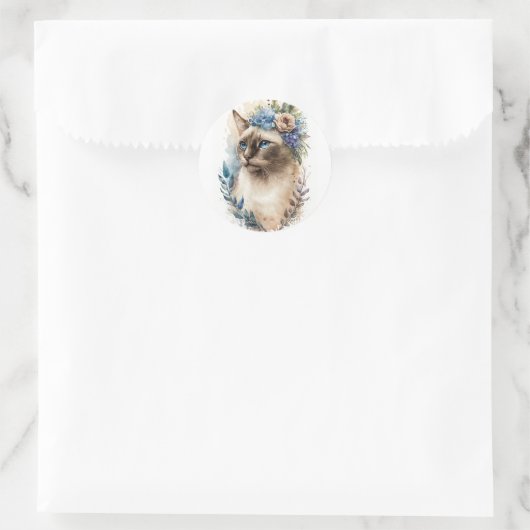 Siamese Cat Ronde Sticker (Tas)