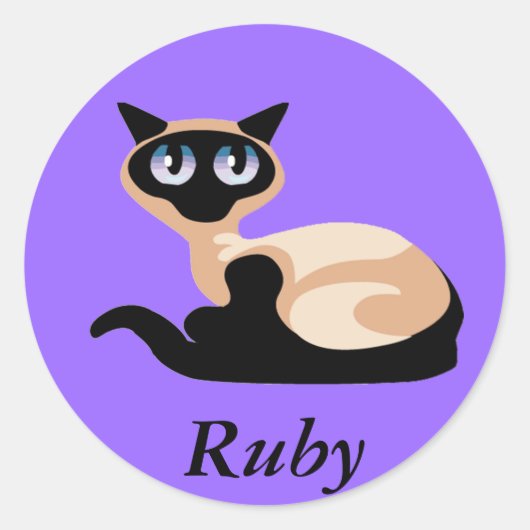 Siamese Cat Ronde Sticker (Voorkant)