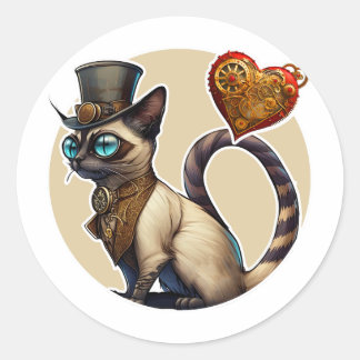 Siamese Cat Ronde Sticker