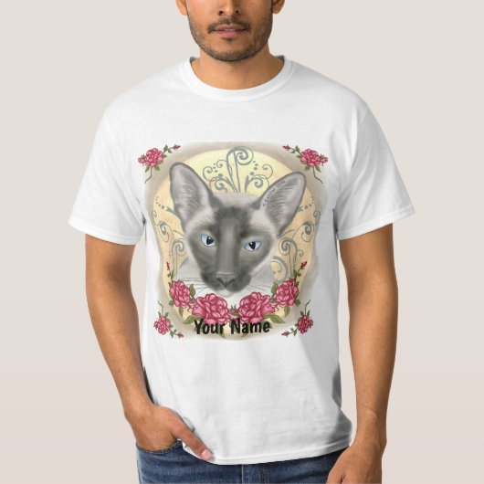 Siamese Cat Roses  T-shirt (Voorkant)