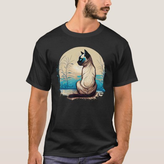 Siamese cat seal point siamese yoga postures t-shirt (Voorkant)