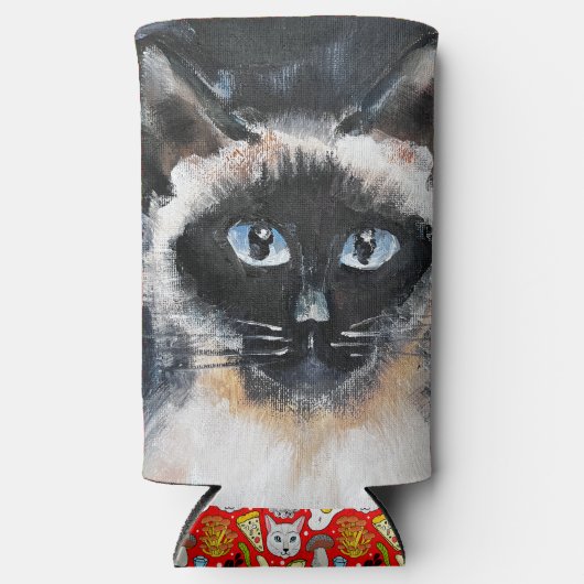 Siamese cat seltzer blikjeskoeler (Voorkant)