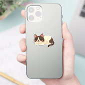 Siamese Cat Sleeping – Cream and Brown Cartoon Sticker (Telefoon)