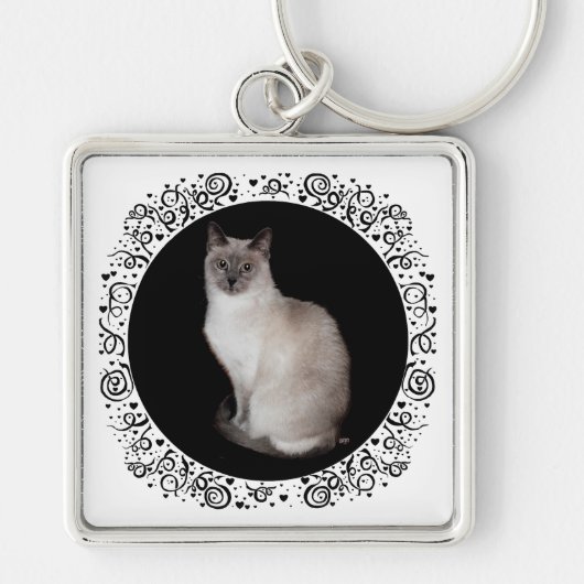 Siamese Cat Sleutelhanger (Voorkant)