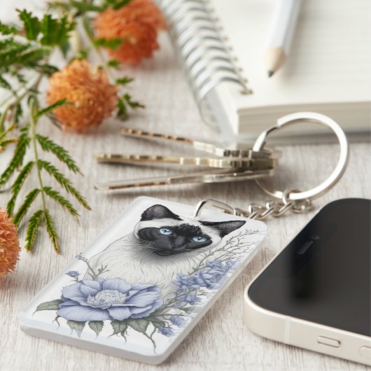 Siamese Cat Sleutelhanger (Voorkant Rechts)