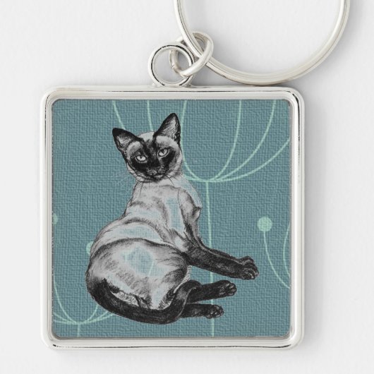 Siamese Cat Sleutelhanger (Voorkant)