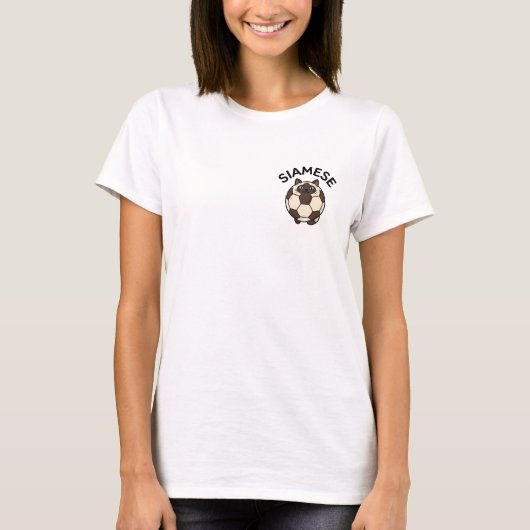 Siamese cat soccer ball t-shirt (Voorkant)