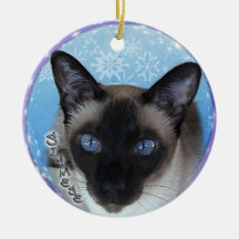 SIAMESE CAT-STRIKING BLUE EYES-kerstversiering