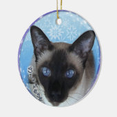 SIAMESE CAT-STRIKING BLUE EYES-kerstversiering Keramisch Ornament (Links)