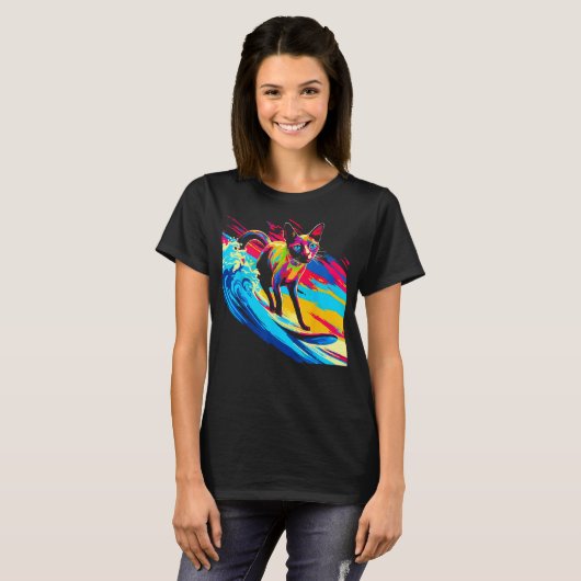 Siamese Cat Surf T-shirt (Voorkant volledig)