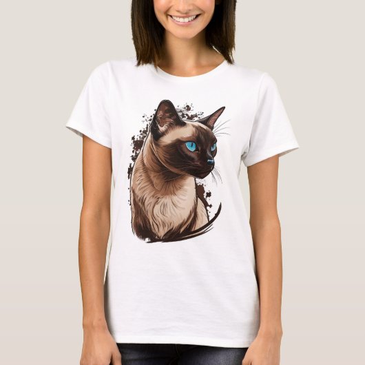 Siamese Cat T-shirt (Voorkant)