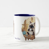 Siamese Cat & Tea Cup Mug Tweekleurige Koffiemok (Voorkant rechts)