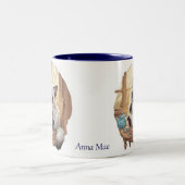 Siamese Cat & Tea Cup Mug Tweekleurige Koffiemok (Center)