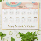 Siamese Cat & Tea Party Kitchen Towel Calendar Theedoek (Gevouwen)