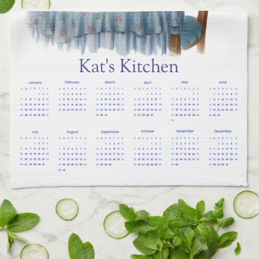 Siamese Cat Tea Time 2026 Calendar Kitchen Towels Theedoek (Gevouwen)