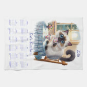 Siamese Cat Tea Time 2026 Calendar Kitchen Towels Theedoek (Horizontaal)
