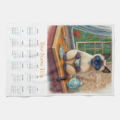 Siamese Cat Tea Time 2026 Tea Towel Calendar Theedoek (Horizontaal)