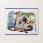 Siamese Cat & Tea Time Jigsaw Puzzle Legpuzzel (Horizontaal)