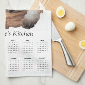 Siamese Cat & Tea Time Kitchen Towel Calendar  Theedoek (Quarter Fold)