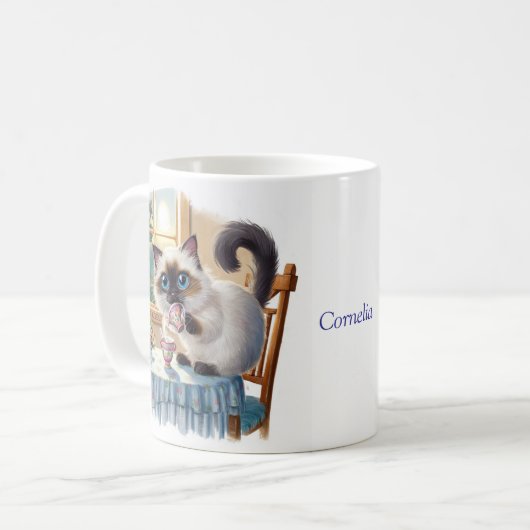 Siamese Cat & Tea Time Mug Koffiemok (Voorkant links)