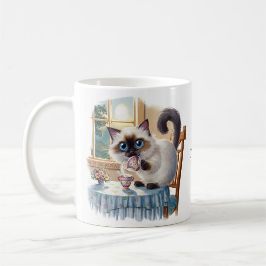 Siamese Cat & Tea Time Mug Koffiemok (Links)