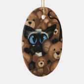 Siamese Cat Teddy Bear Hug van BiHrLe Keramisch Ornament (Rechts)