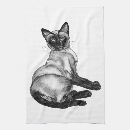 Siamese Cat Theedoek (Verticaal)